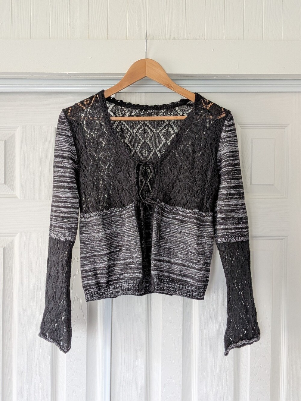 Sisley Made in Italy Wool Blend Whimsigoth Cardigan Sweater Goth Fall Knit M